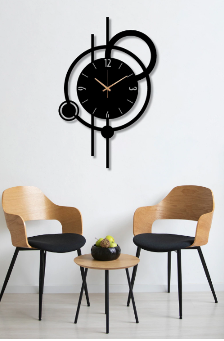 Orbit Rings Metal Wall Clock – Modern Geometric Statement Timepiece