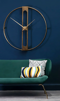 Golden Orbit Metal Wall Clock – Elegant Minimalist Statement Timepiece