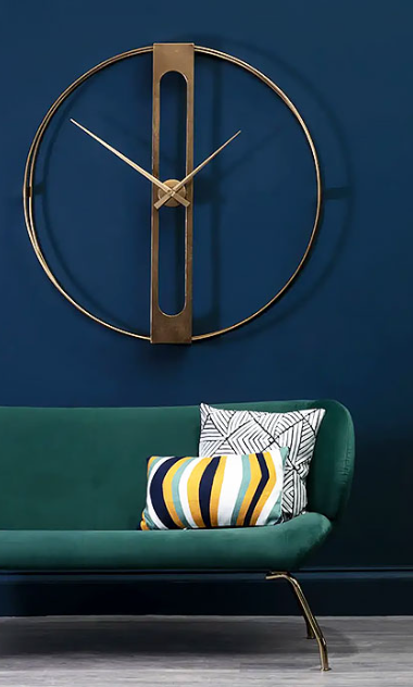 Golden Orbit Metal Wall Clock – Elegant Minimalist Statement Timepiece