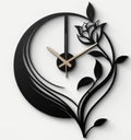 Blooming Vine Metal Wall Clock – Elegant Floral Luxury Wall Decor