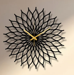 Golden Bloom Mandala Metal Wall Clock – Luxury Floral Statement Decor