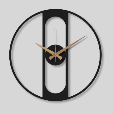 Eclipse Circle Metal Wall Clock – Modern Geometric Statement Timepiece