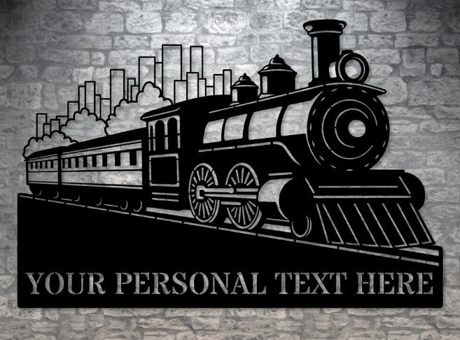 Personalized Vintage Train Name Sign – Custom Railway Wall Decor