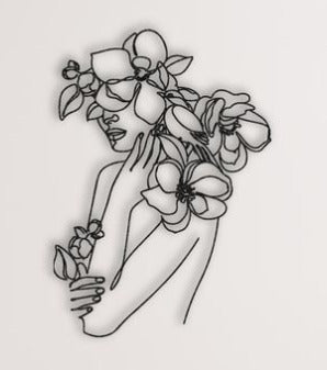 Luxury Floral Lady Metal Wall Decor