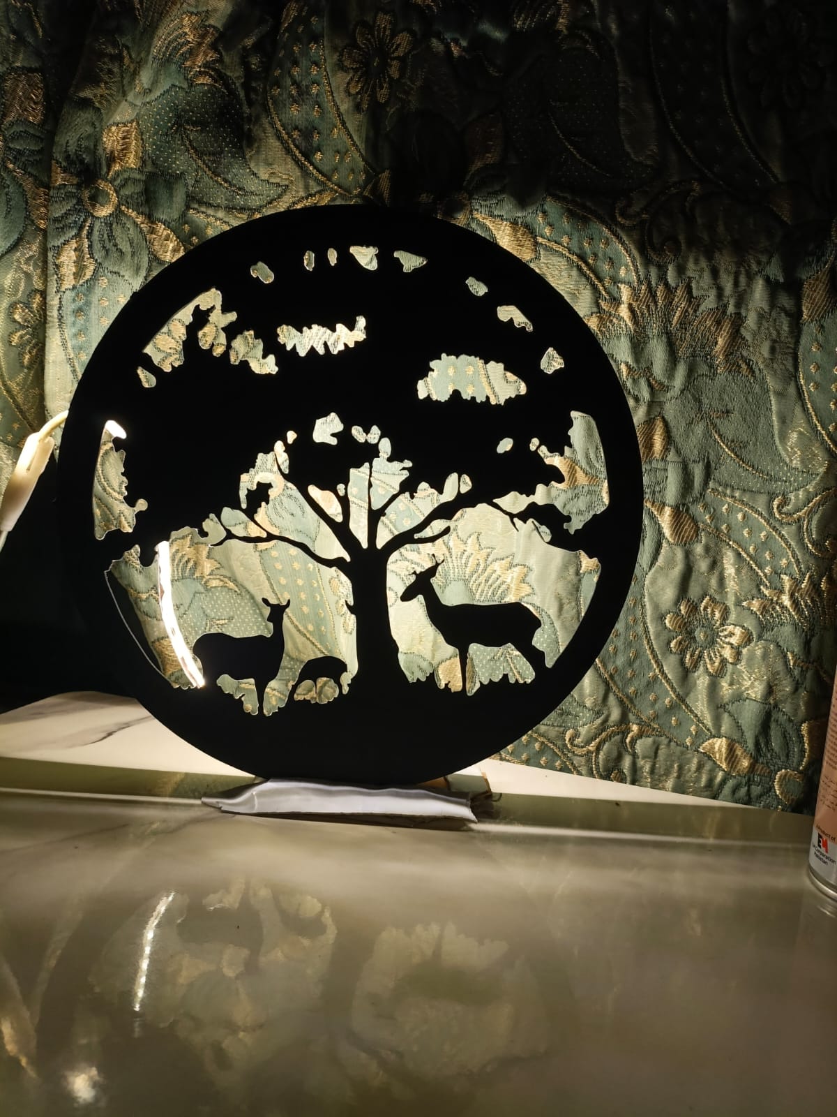 Tree of Life Deer Metal Lamp