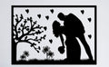 Endless Love Metal Wall Art – Romantic Couple Kiss & Heart Silhouette Decor